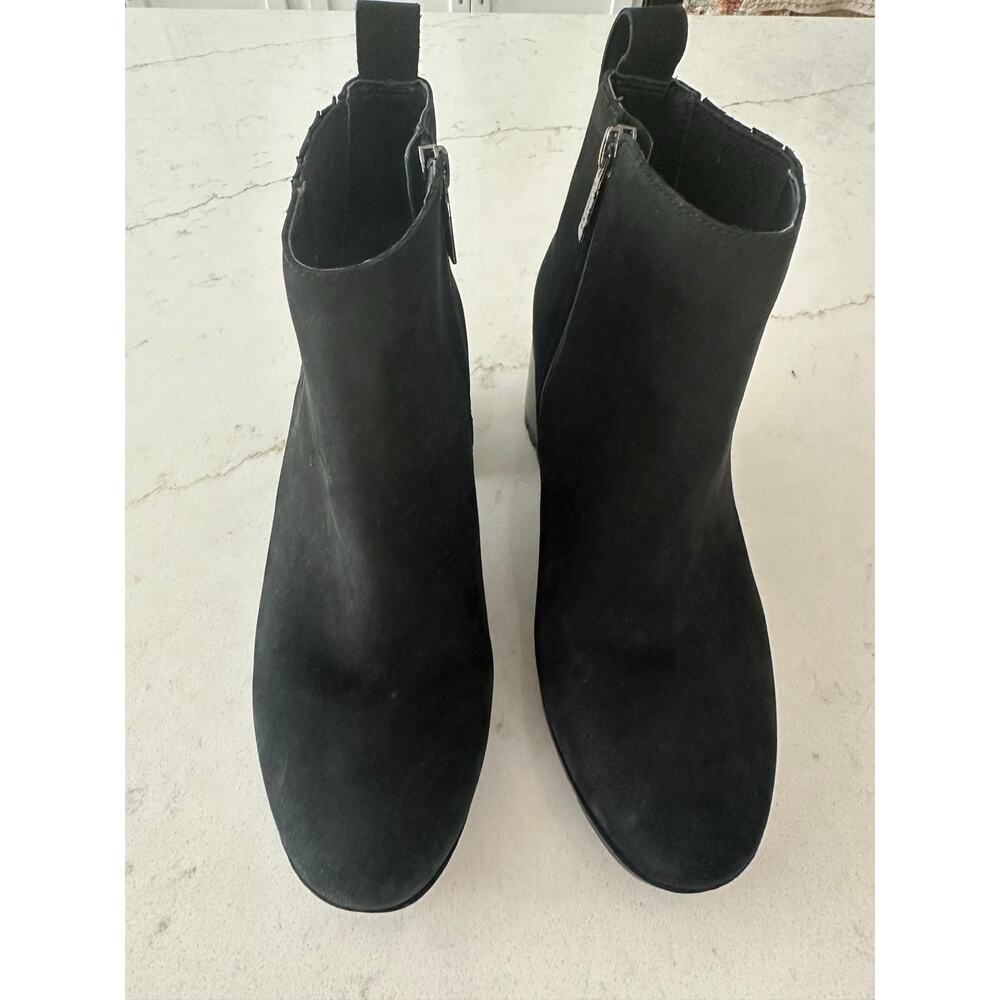 Vionic Wilma Womens 6.5 Black Waterproof Suede Chelsea Ankle Boots Lug Heel Zip - Picture 2 of 13